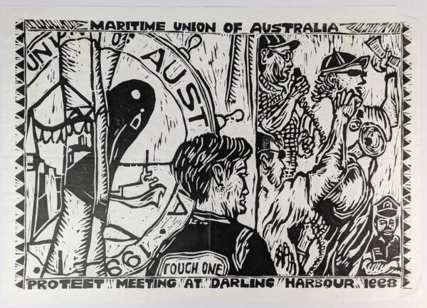 Series of Five Colour Woodblock Prints on the 1998 Australian Waterfront Dispute - Image 9