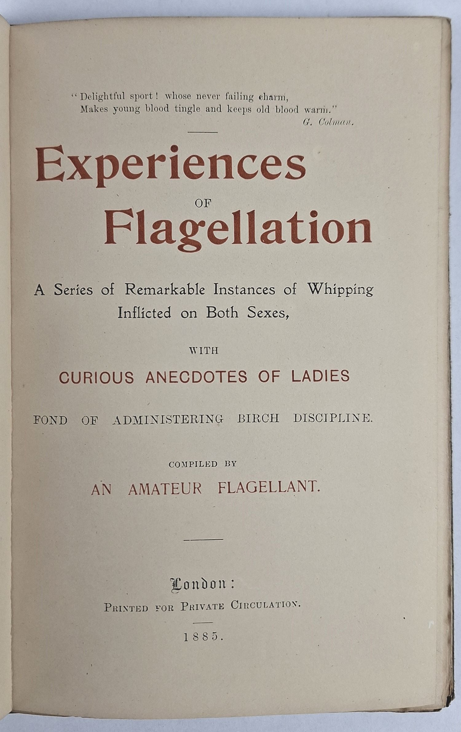 Experiences of Flagellation: A Series of Remarkable Instances of Whipping Inflicted on Both Sexes, with Curious Anecdotes of Ladies Fond of Administering Birch Discipline - Image 2