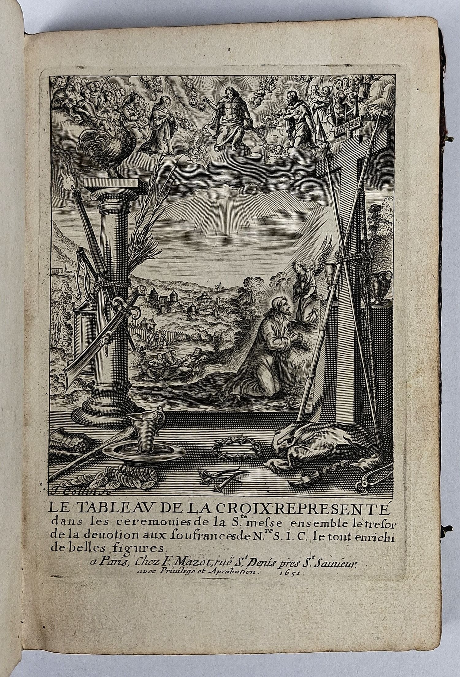 Le Tableau de la Croix Represente dans les ceremonies de la Sainte messe ensemble le tresor de la devotion aux soufrancesde N.re I. C. le tout enrichi de belles figures - Image 4