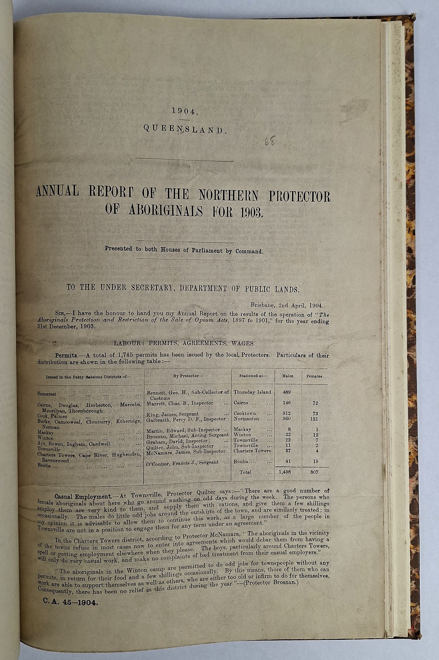 Annual Report of the Northern Protector / Chief Protector of Aboriginals, 1903-1909 - Image 3