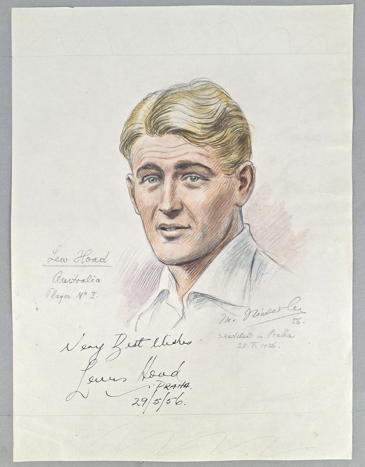 Lew Hoad Australia Player No 1. in Prague, 1956 - Image 2