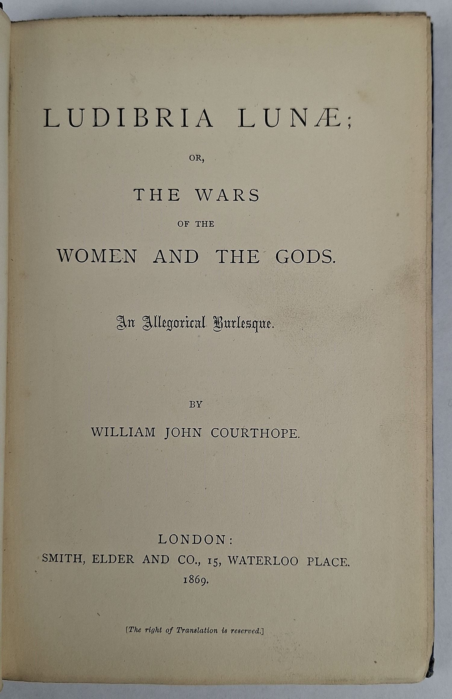 Ludibria Lunae; or, The Wars of the Women and the Gods. An Allegorical Burlesque - Image 2